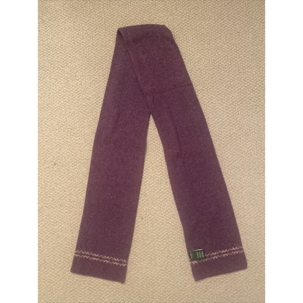 Eddie Bauer 100% Lambs Wool Purple Scarf